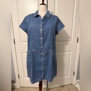 Women’s Denim Button-Front Dress - Blue